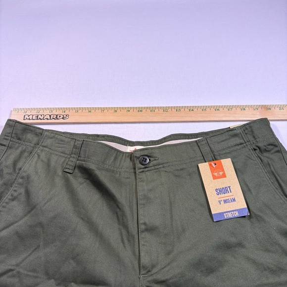 Dockers Mens Classic Fit Stretch Shorts 9 Inch Inseam Olive Green - Picture 4 of 5